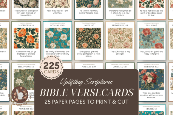 225 Printable Scripture Cards Set — Print Templates