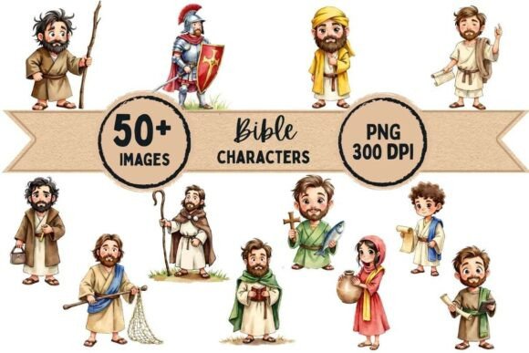 Bible Characters Graphic Templates for Digital Sellers