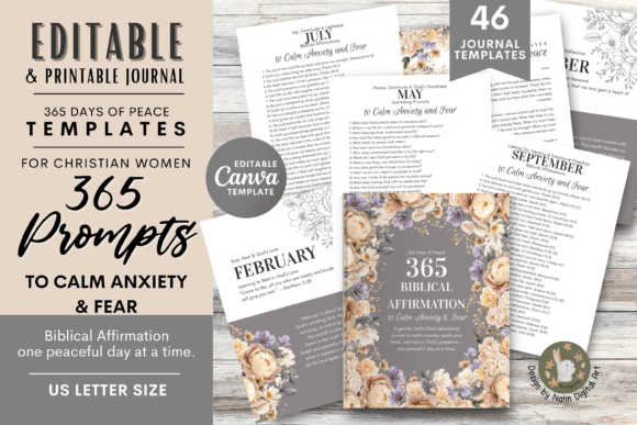 Biblical Affirmations to Calm Anxiety Print Templates