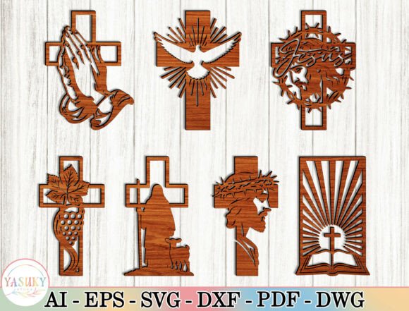 Christian Cross Laser Cut SVG Bundle for Spring Amp