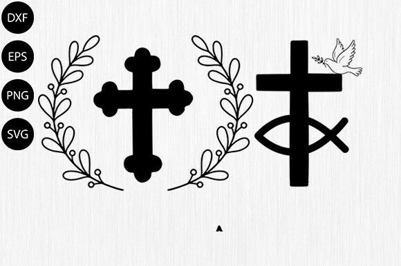 Christian Cross Wreath Dove SVG Design for Crafts