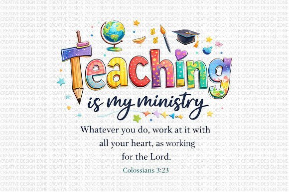 Colorful Teacher Ministry PNG for Illustrations