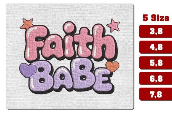 Faith Babe Christian Embroidery Design for Thanksgiving
