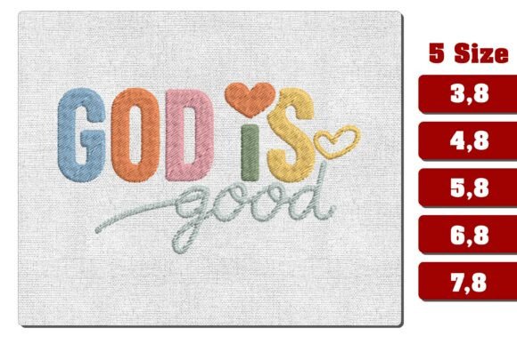 God is Good Christian Embroidery PES for Thanksgiving Campaigns