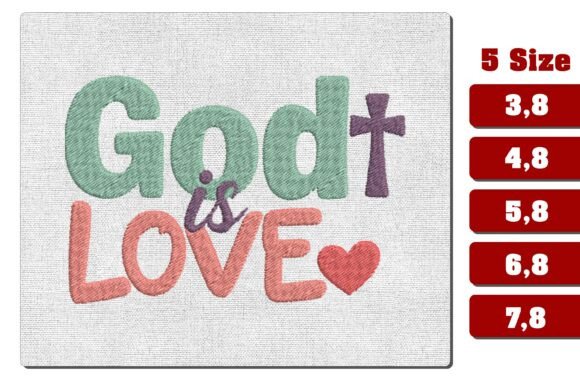 God is Love Christian Embroidery PES for Thanksgiving Branding