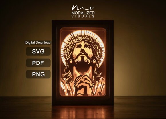 Jesus Lightbox Paper Cut Layered
