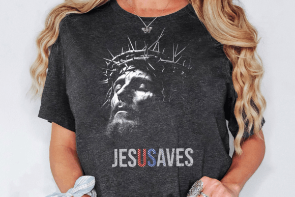 Jesus Saves PNG, Patriotic Christian PNG for Crafts