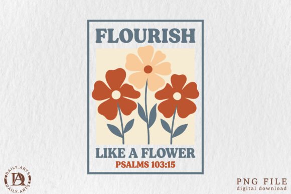 Retro Terracotta Floral Christian PNG Illustrations