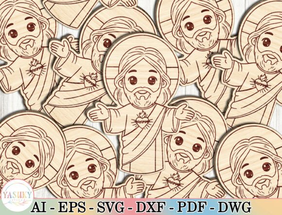 Sacred Heart of Jesus Laser Cut File Svg for Editorial and Web Use